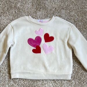 🩷5 for $10🩷Cream Sweatshirt with Heart Appliqués